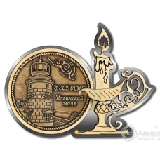 Магнит из бересты Феодосия-Ильинский маяк свеча серебро